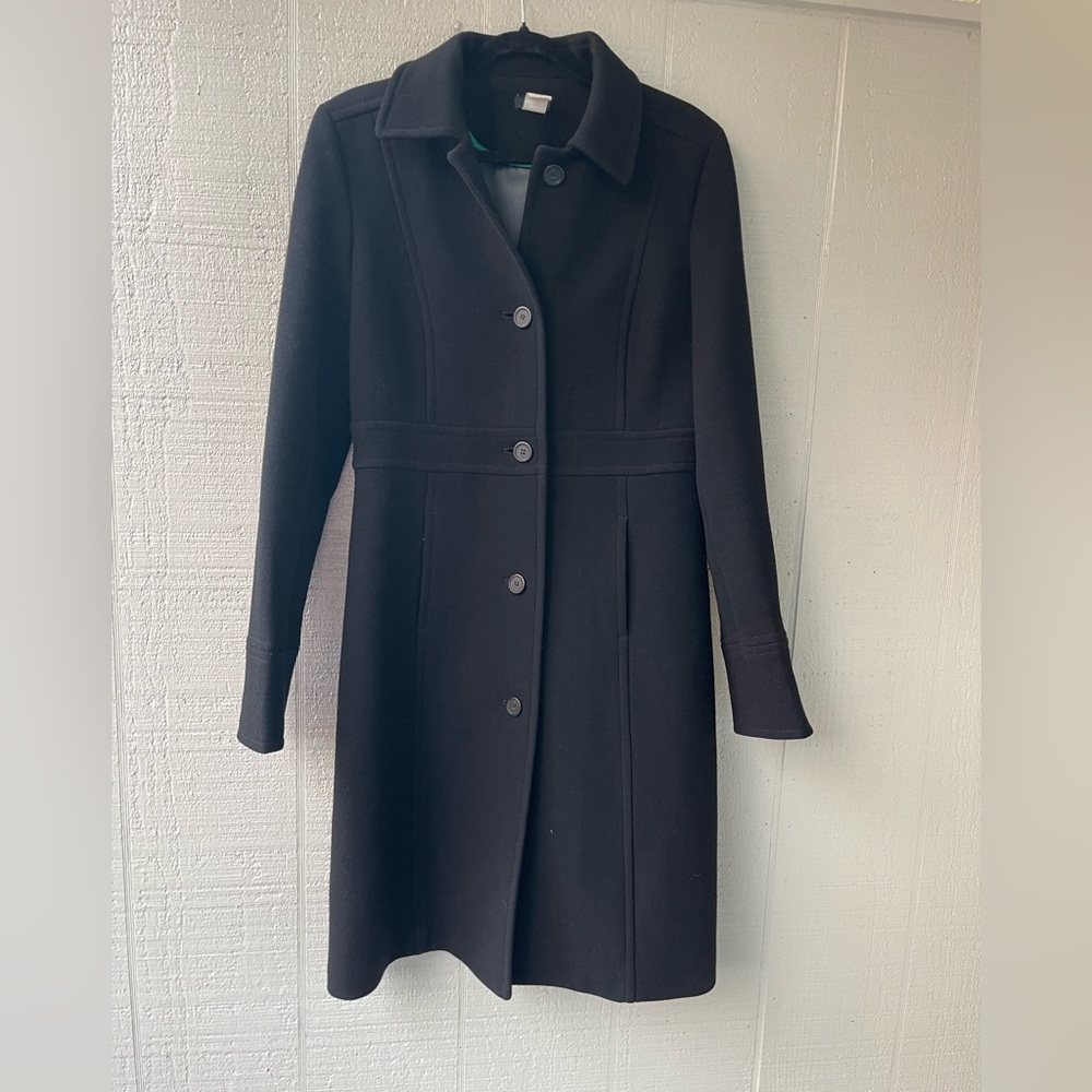 J. Crew Lady Day Coat Wool Black Women's size 10